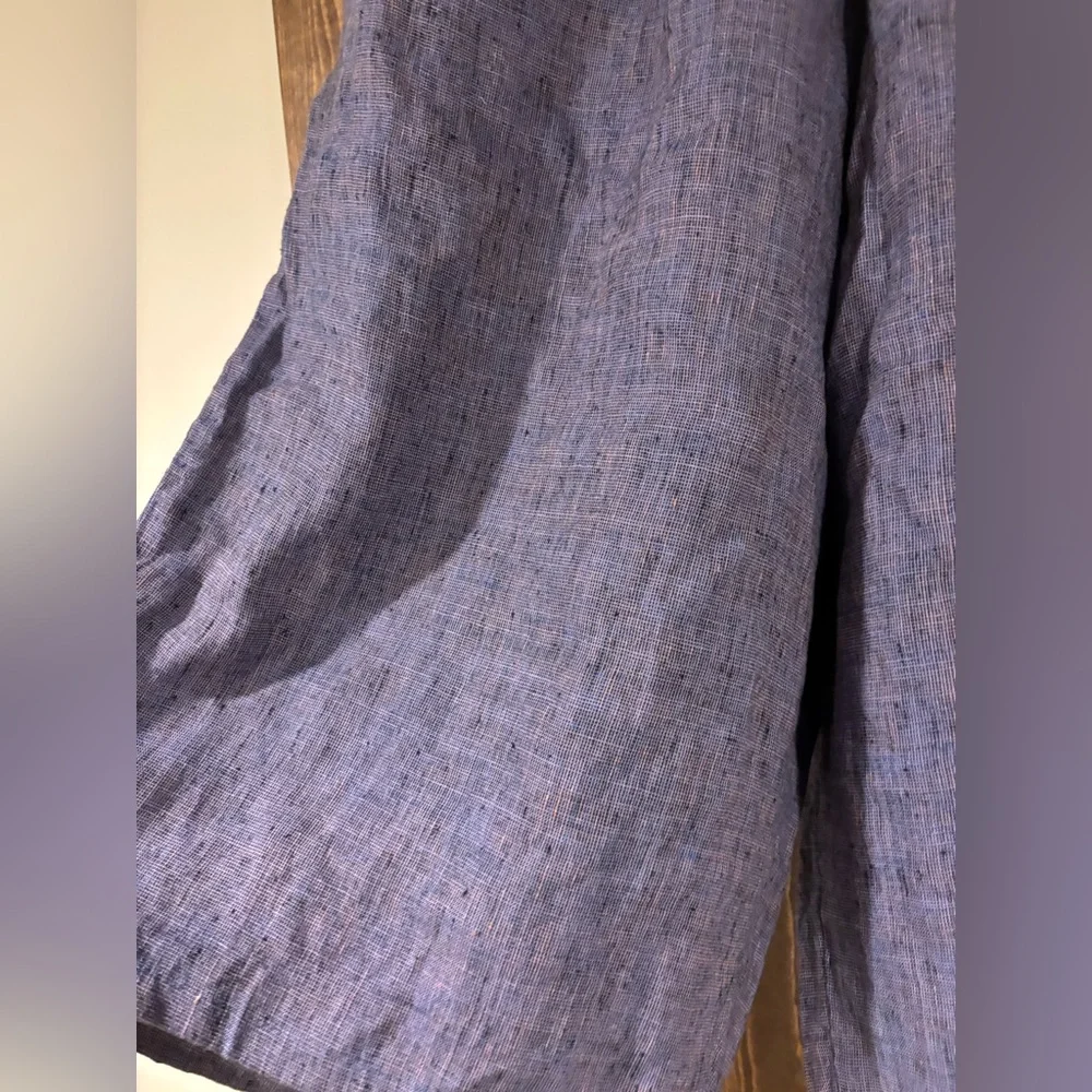 FLAX Linen Gaucho Wide Leg Pants Cropped Large - Picture 2 of 5